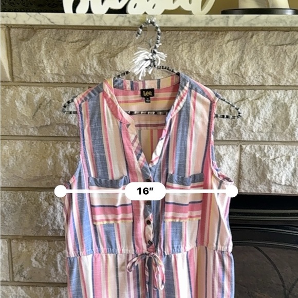 Lee Women's Striped Sleeveless Top - Multicolor Medium - Picture 6 of 6